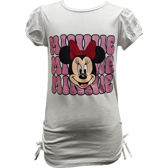 Disney Minnie Triple Text Youth Girls Fashion Tee