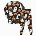 thumbnail image 6 of TOWED22 Toddler Boys Halloween Pumpkin Pajamas Cotton Cute Ghost Print Pjs for Boy Jammies Little Kids Skeleton Skull Sleepwear Clothes Sets(Orange,2-3 Y), 6 of 9