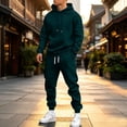 thumbnail image 3 of DORKASM Jogging Suits for Men Activewear Work Out Hoodie and Sweatpants Set Casual Big and Tall Baggy Jumpsuit Dark Green XL, 3 of 9