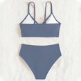 thumbnail image 4 of GYRATEDREAM Teen Girls' Swimsuits Two-Piece V-Neck Bikini Adjustable Shoulder Straps Swimsuit with Chest Pad 8-14 Years, 4 of 6