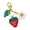 red strawberry, variant on Creative Fruit Shaped Elephant PU Leather Keychain with Sturdy Metal Clasp for Keys and Decoration