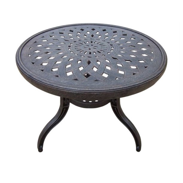 21” Black Aluminum Outdoor Furniture Patio Round Side Table - Walmart