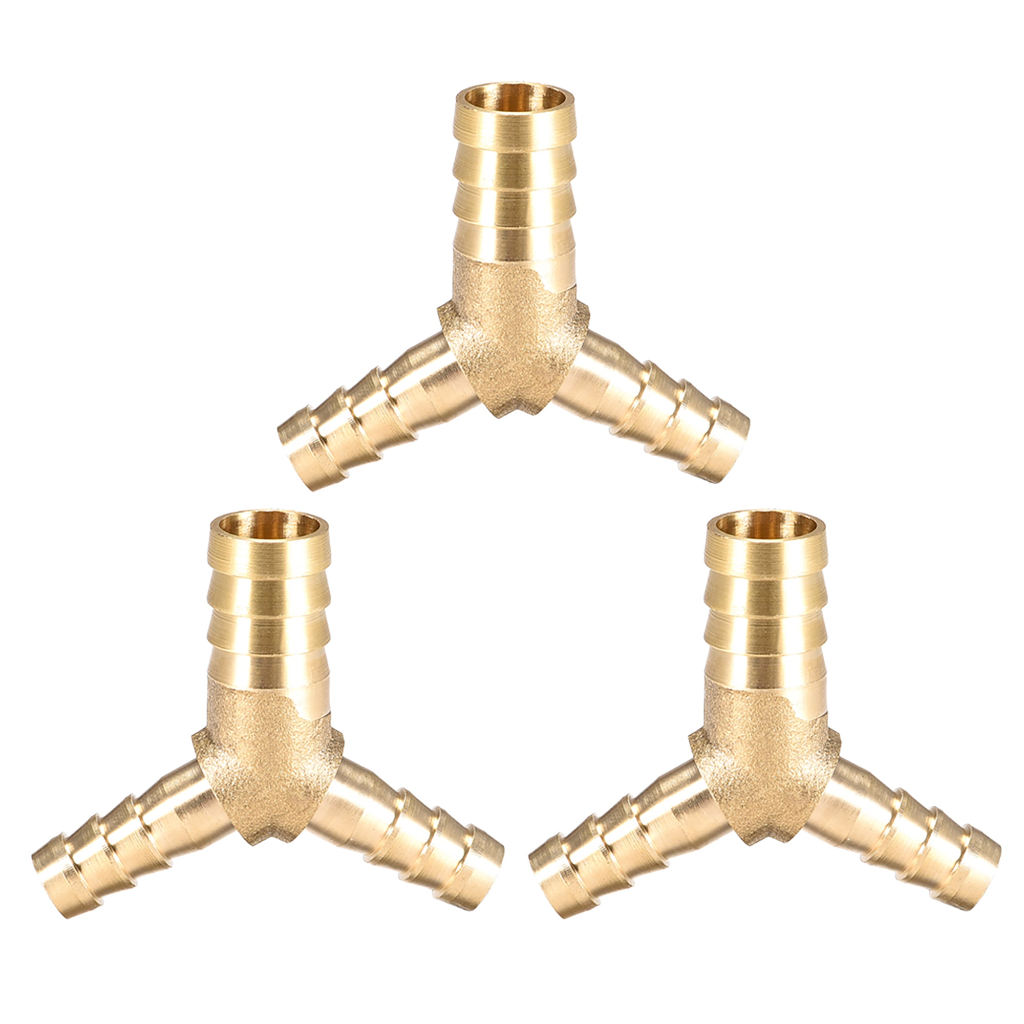 5 Pcs Y Shape 3 Way 8mm Hose Barb Fitting Coupler Connector Gold Tone 