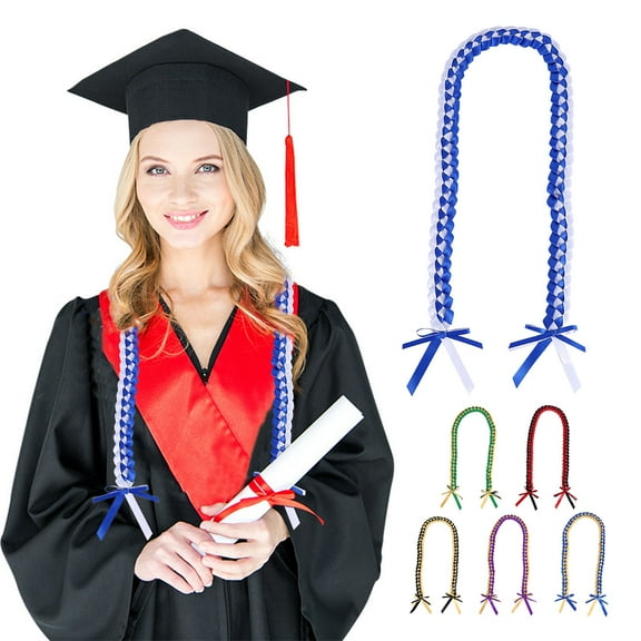 BCZHQQ Colorful Braided Graduation Leis - Celebratory Ribbon Necklace for Congratulating Graduates - Perfect Addition to Graduation Festivities,Summer Saving Clearance