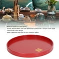 thumbnail image 4 of Solid Wood Serving Tray, NonSlip Tea Coffee Snack Plate, Food Tray with Raised Edges for Home Kitchen, Decorative Tray with Handles for Ottoman, Plant Tray for Displaying, 4 of 7