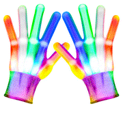 Cool Fun Toys for 3-12 Year Old Boys Girls, Flashing LED Light Gloves Glow Gloves Autism Toys for Birthdays Halloween Christmas Carnival Gifts(Left Hand And Right Hand)