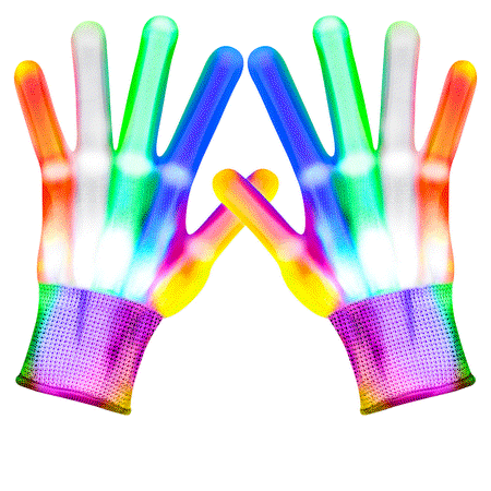 Cool Fun Toys for 3-12 Year Old Boys Girls, Flashing LED Light Gloves Glow Gloves Autism Toys for Birthdays Halloween Christmas Carnival Gifts(Left Hand And Right Hand)