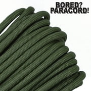 Bored Paracord Brand 550 lb Type III Paracord - Moss 100 Feet
