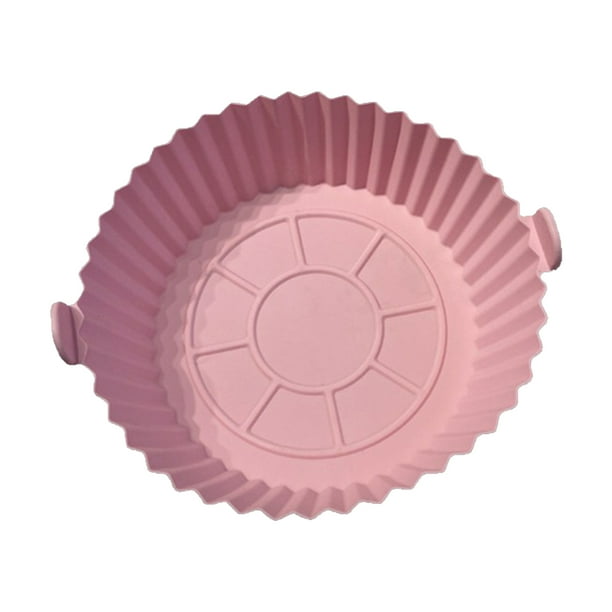 Cesta de freidora de aire reutilizable, olla de freidora de aire de silicona de fácil limpieza, reem Meterk Rosa/L