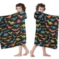 thumbnail image 4 of Black Cartoon Dinosaurs Names Pattern Hooded Bath Towel，60"x35" for Ages 3 To 12 Kids, Quick Dry Lightweight Soft Microfiber Hood Beach Towel Cover Up for Kids, 4 of 7