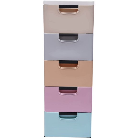Plastic Drawer 5-layer Closet Storage Baby Clothes Organizer Plastic Dresser with Drawers Dresser Clothes Drawer Small Kids Dressers for Bedroom Clothes Playroom Furniture Toys