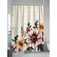 thumbnail image 5 of American Vintage Flowers Shower Curtain, Country Style Retro Texture Waterproof Shower Curtain Set with 12 Hooks Lightweight Washable Fabric Shower Curtains for Bathroom 60x72 Inches, 5 of 6