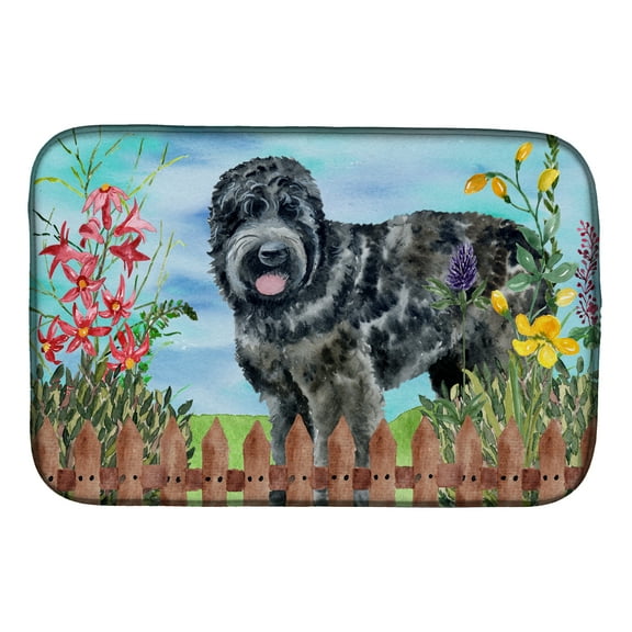Black Russian Terrier Spring Dish Drying Mat