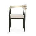 thumbnail image 4 of Christopher Knight Home Elmore  Fabric Upholstered Iron Dining Chairs (Set of 2) by  Beige/ Black/ Gold, 4 of 5