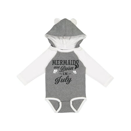 

Inktastic Mermaids are born in July Birthday Gift Baby Boy or Baby Girl Long Sleeve Bodysuit