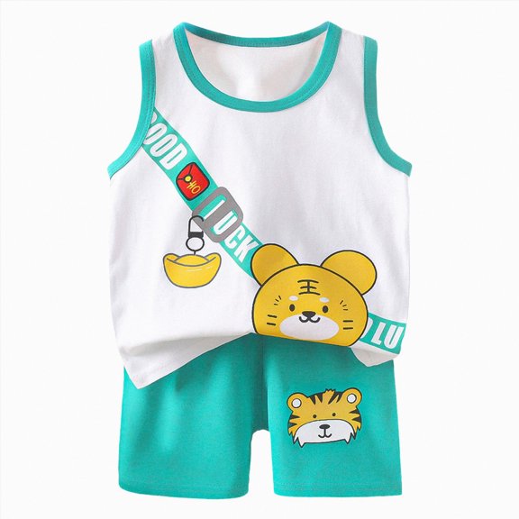 KPOPLK Baby Boys and Girls Short Sets Toddler Boy Summer Outfits Shirt Pocket Short Sleeve Tops & Shorts Sets 3T 4T 5T 6T 7T 8-16 Years(Green,9-18 Months)