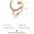 thumbnail image 2 of 1 anillo de estrella y luna. Anillo abierto ajustable de estrella y luna. Anillos de promesa, elegantes y únicos. Anillo de compromiso. Regalos de joyería., 2 of 3