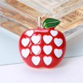 thumbnail image 5 of Cute Apple Brooch for Women Men Red Fruit Apple Brooches Love Heart Statement Recognition Lapel Pin Clothing Accessories Appreciation Jewelry School Badge for Teachers Festival Student Graduation, 5 of 6