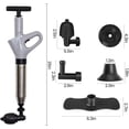 thumbnail image 7 of Toilet Air Plunger Drain Clog Remover Tools Air Drain Blaster with Real-Time Barometer Plumbing Tools for Bathroom Sink Floor Kitchen Clogged, 7 of 7