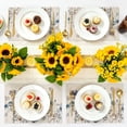 thumbnail image 6 of Stegali Summer Blue Brown Poppy Linen Placemats, 12x18 Inch Table mats Set of 4, 6 of 7