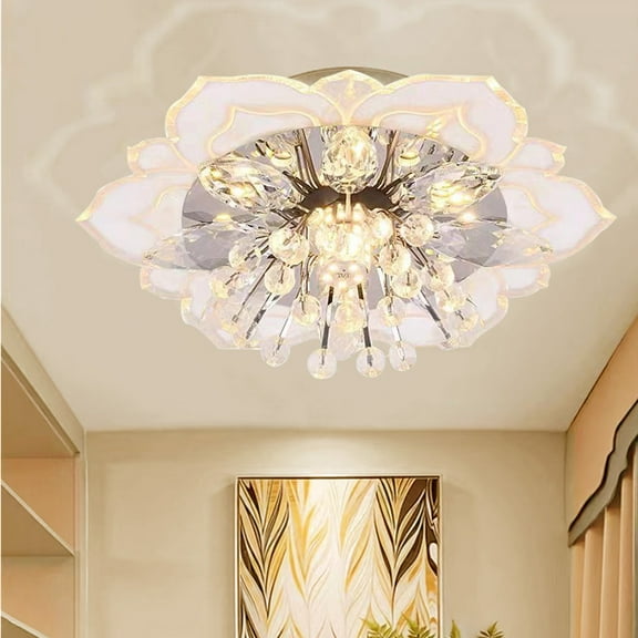 Modern LED Crystal Ceiling Light Hallway Living Room Bedroom Kitchen LED Surface Mounted Ceiling Lamp - Warm White