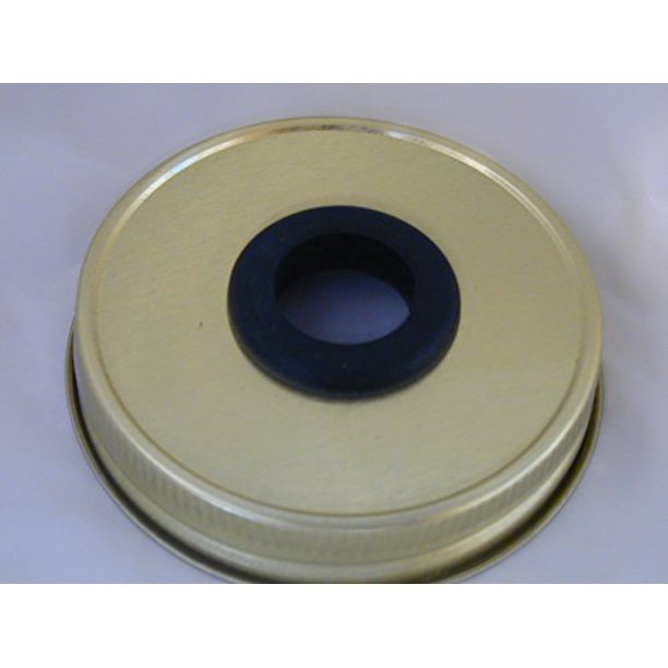 Set of (2) Mason Jar Taper Candle Holder Converter Gold Lid Walmart