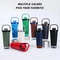 thumbnail image 5 of 20oz Stainless Steel Protein Shaker Bottle, Vacuum Insulated Gym Mixer Cup with Powder Storage Compartment, 5 of 9