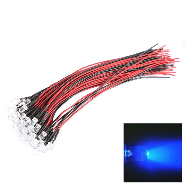 50pcs DC 12V 5mm Car Decor Blue Light LED Bombillas de lámpara largas y brillantes con cable Ehuebsd http://w.neototem.com/image/61034.03/normal/61034.03-3.jpg