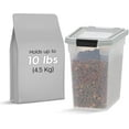 thumbnail image 2 of IRIS USA 10 Lbs / 12.75 Qt WeatherPro Airtight Pet Food Storage Container, for Dog Cat Bird and Other Pet Food Storage Bin, Keep Fresh, Translucent Body, BPA Free, Clear/Gray, 2 of 8