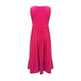 thumbnail image 6 of Casual Sleeveless Tank Maxi Dress for Women Scoop Neck Empire Waist with Pockets Hot Pink,S, 6 of 6