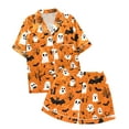 thumbnail image 6 of FEIFLY Women's Halloween Printed Pajama Blouse Tops Shorts Suit Set Casual 2 Piece Pajamas Sets Holiday Loungewear For Daily Wear Comfortable Fashion, 6 of 7