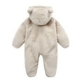 thumbnail image 3 of Hotiary Newborn Baby Jumpsuit Outfit Infant Snowsuit Winter Coat Fleece Hooded Romper Jumpsuit Boys Girls Onesie Warm Bodysuit for 0-12 Months, 3 of 8