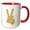 Red/White, variant on 3drose, Image of Metallic Gold Hand Peace Sign, 11oz Two-tone Black Mug