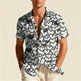 thumbnail image 5 of COSFO Men's Button Down Shirts Short Sleeve Love Heart Valentine's Day Tops Classic Fit Collared Vacation Mens Shirts, 5 of 9