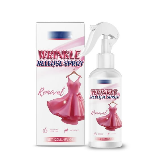 Wrinkle Release Spray Static Guard Spray – 120ml Portable Fabric Refresh Mist with Fresh Scent, Smooths Wrinkles & Reduces Static for Shirts, Travel, Daily Wear