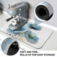 thumbnail image 4 of Blue Flower Dish Drying Mats for Kitchen Counter, Watercolor Floral Abstract Modern Minimalist Absorbent Coffee Bar Mat with Non-slip Rubber Backed Quick Drying Dish Rack Pad 12"x16", 4 of 9