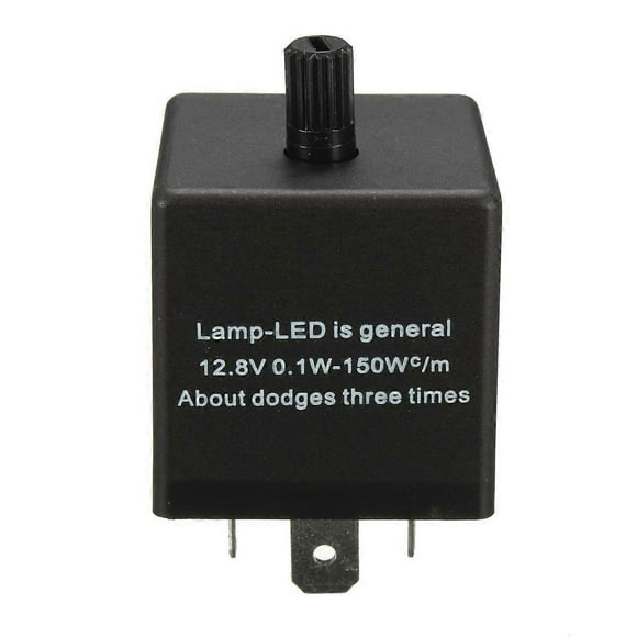 Relé intermitente LED ajustable de 12 V y 3 pines para luces de señalización de coche