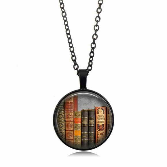Latrodar Vintage Library and Books Fashion Necklace Pendant Jewelry Thanksgiving Sister Birthday Gifts
