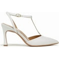 thumbnail image 2 of Naturalizer Womens Astrid Pointed Toe T-Strap Pump White Leather 9W, 2 of 5