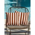 thumbnail image 4 of Outdoor Throw Pillow Set of 2, Burnt Orange Stripe Waterproof Pillow with Insert Included, Farmhouse Striped Abstract Art Decorative Accent Cushion Sofa Pillows for Patio Porch, 18 x 18 In, 4 of 8