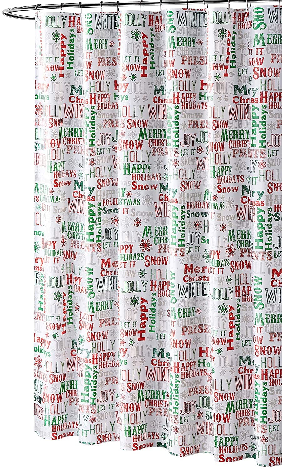 Holiday Christmas Fabric Shower Curtain for Bathroom Fun Old Fashion