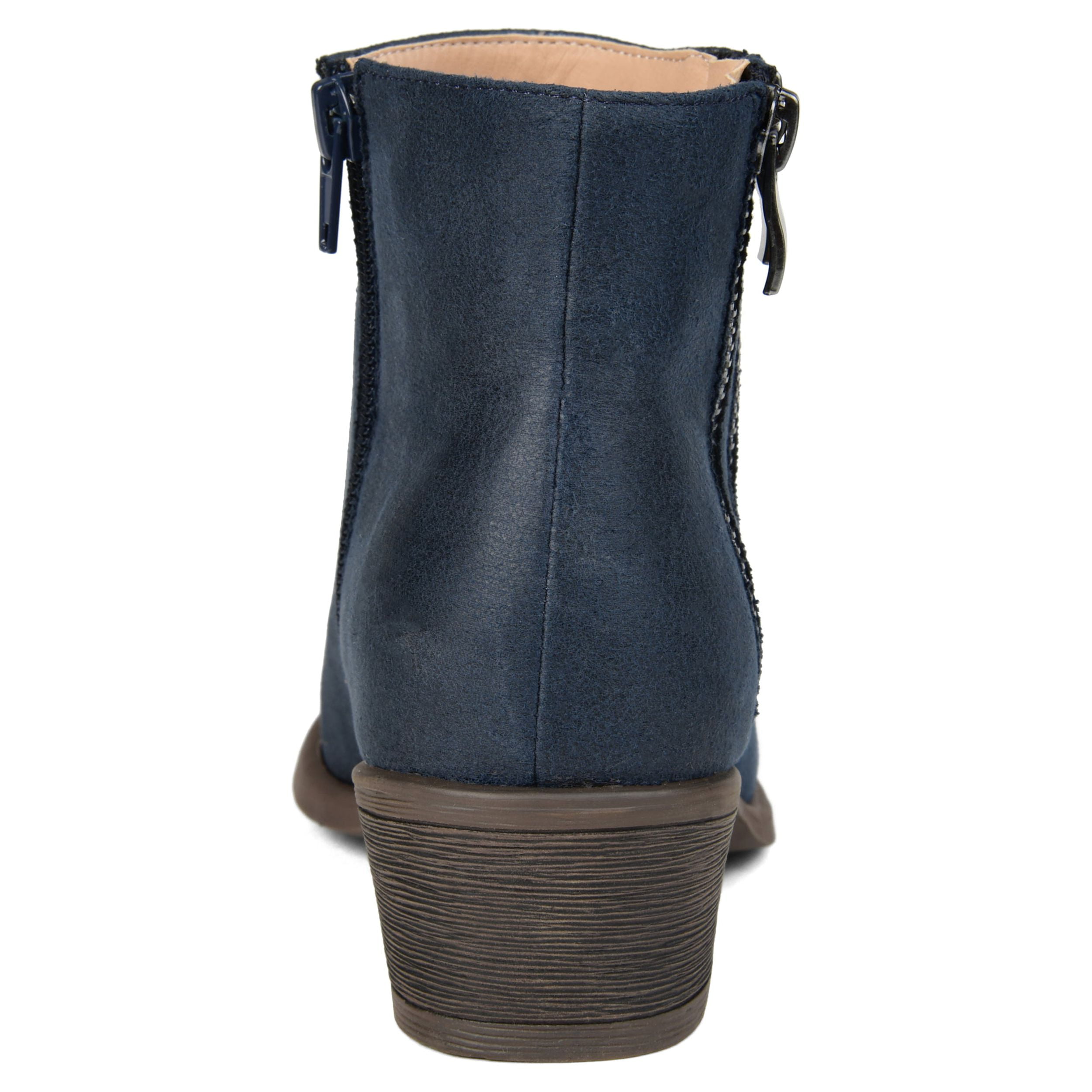Journee Womens Jayda Inside Zip Stacked Heel Booties