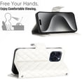 thumbnail image 6 of for iPhone 15 Pro Wallet Case, Elegant Card Holder Cash Slot PU Leather Kickstand Shoulder Strap Shockproof Protective Flip Women Girls Case Cover for iPhone 15 Pro, White, 6 of 6