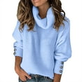 thumbnail image 2 of Winter Womens Pullover Long Sleeve Sweaters High Neck Knit Casual Shirt Shirts Tops, 2 of 7