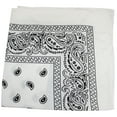 thumbnail image 1 of Lot de 30 Bandanas Imprimés Paisley en Polyester 22 x 22 Daily Basic (Blanc), 1 of 2