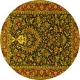 thumbnail image 1 of Ahgly Company Indoor Round Persian Yellow Traditional Area Rugs, 3' Round, 1 of 4