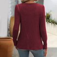 thumbnail image 6 of Lenpel Women's Tunic Tops Fall Long Sleeve Square Neck Side Split Ribbed Knit Shirts Lightweight Pullover Sweaters, 6 of 7