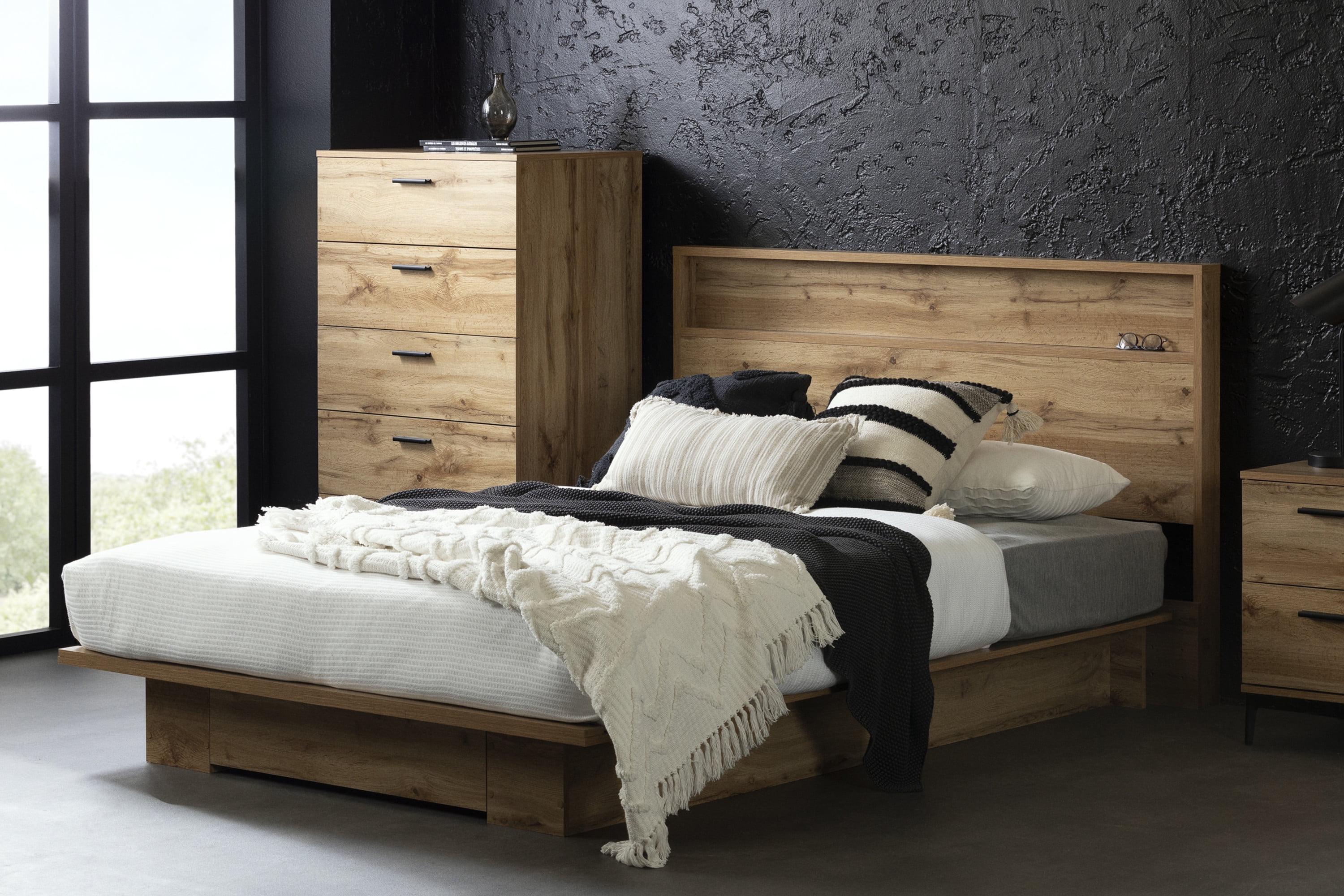 South Shore Musano, Urban Modern Headboard, Full/Queen Brown