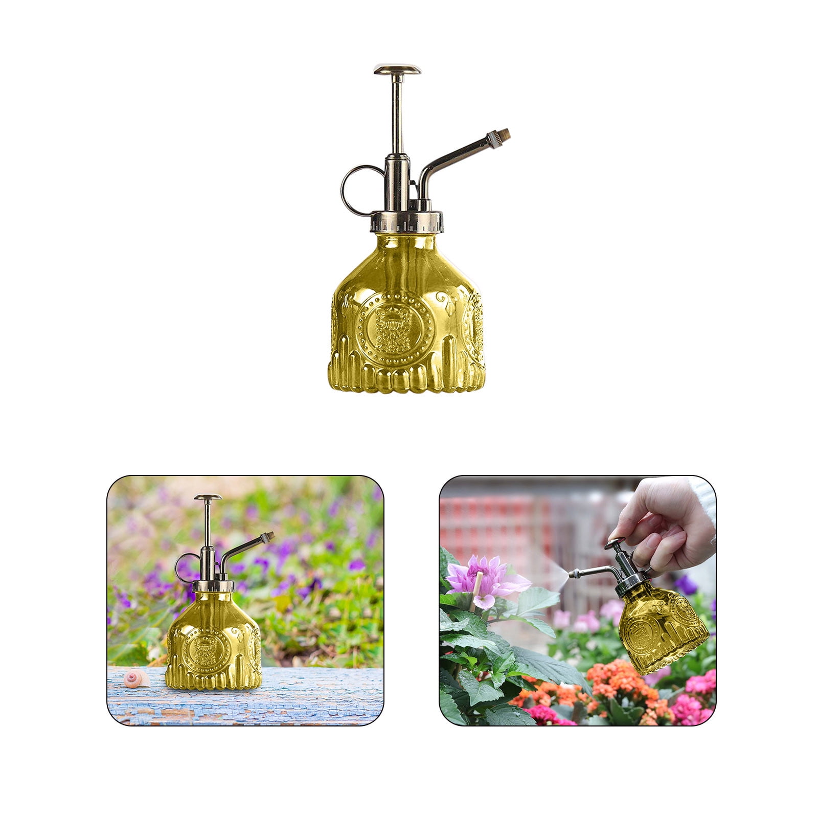 LYINGF Gardening Retro Glass Watering Can Pressure Spray Watering Watering Can,Handheld Spray Bottle for Garden Plants Cleaning Solutions Outdoor Indoor Gardening and Cleaning Work