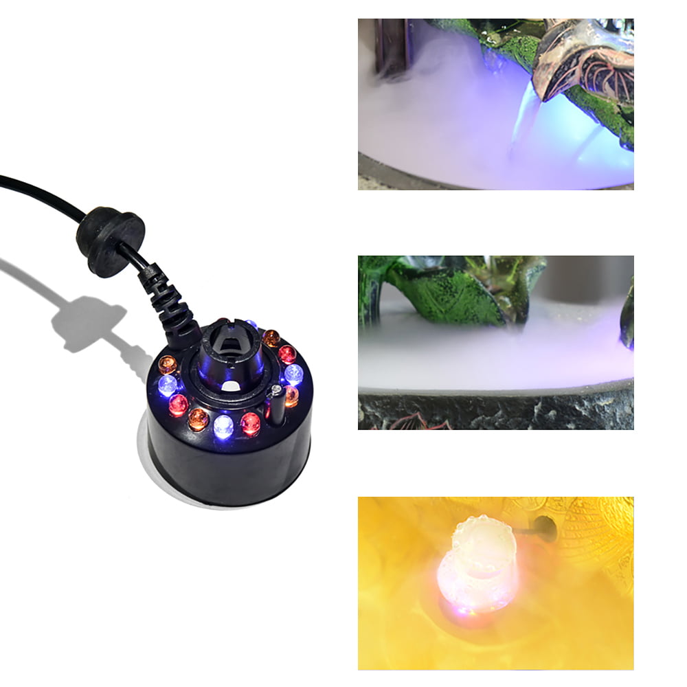Indoor LED Humidifier with 12 LED LED Mist Maker for Potted Landscape Rockery 